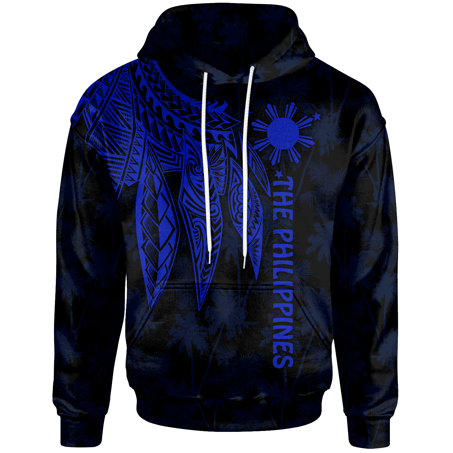 The Philippines Hoodie Polynesian Wings (Blue) Blue - Polynesian Pride