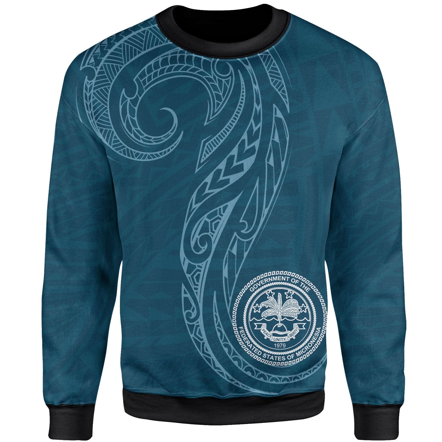 Federated States of Micronesia Sweatshirt - Polynesian Style Unisex Blue - Polynesian Pride