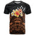 Kosrae Custom T Shirt Tribal Pattern Hibiscus Unisex Black - Polynesian Pride