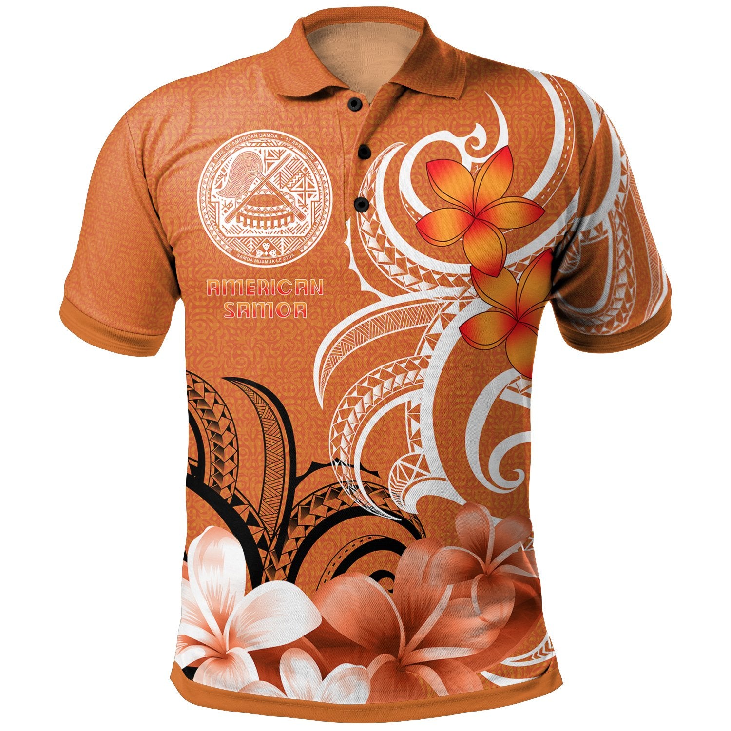 American Samoa Polo Shirt Amerika Samoa Spirit Unisex Orange - Polynesian Pride