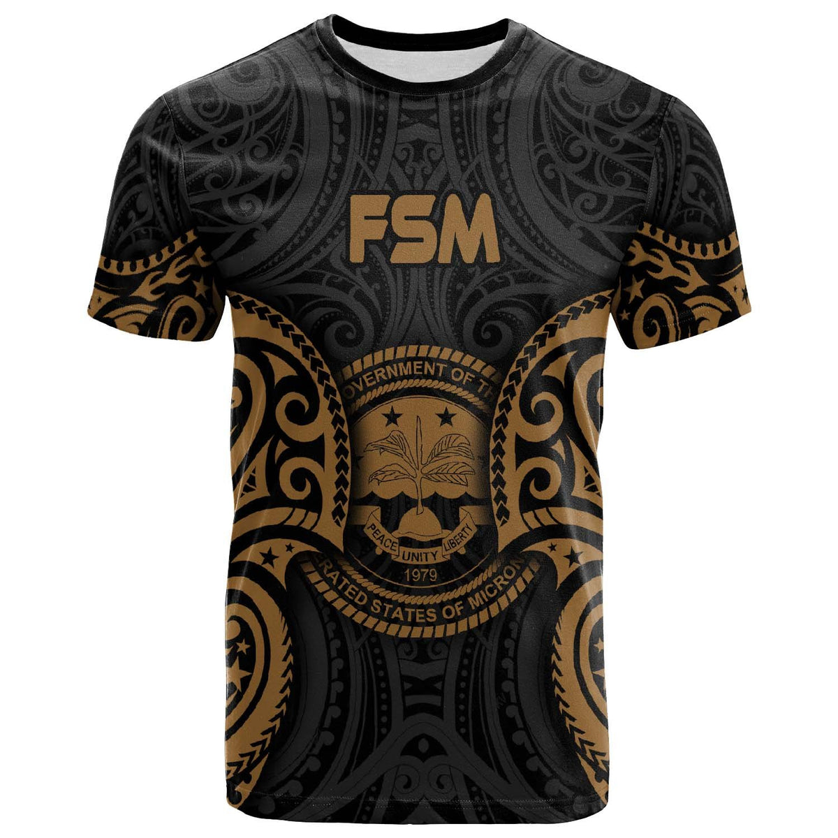 Federated States of Micronesia T Shirt FSM Spirit Gold Unisex Gold - Polynesian Pride