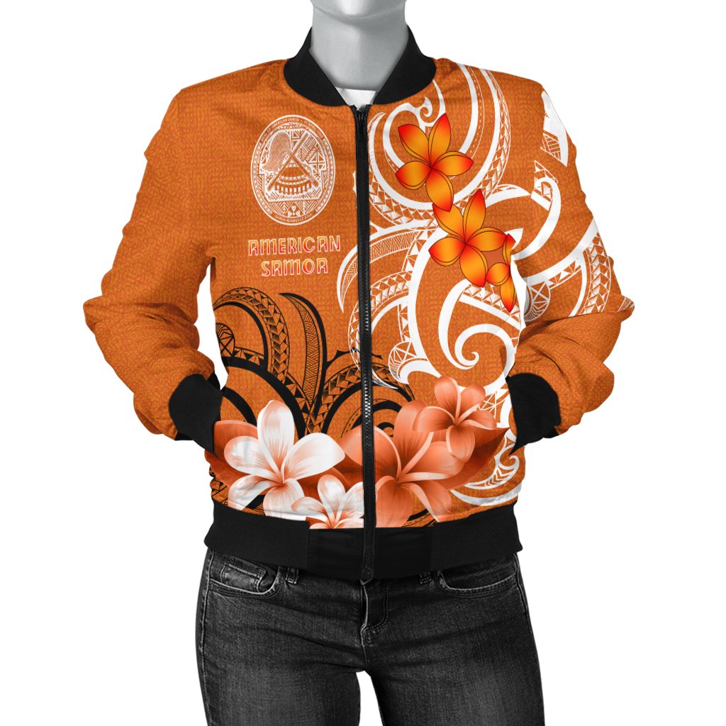 American Samoa Women's Bomber Jacket - American Samoa Spirit Orange - Polynesian Pride