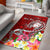 Fiji Custom Personalised Area Rug - Turtle Plumeria (Red) Red - Polynesian Pride