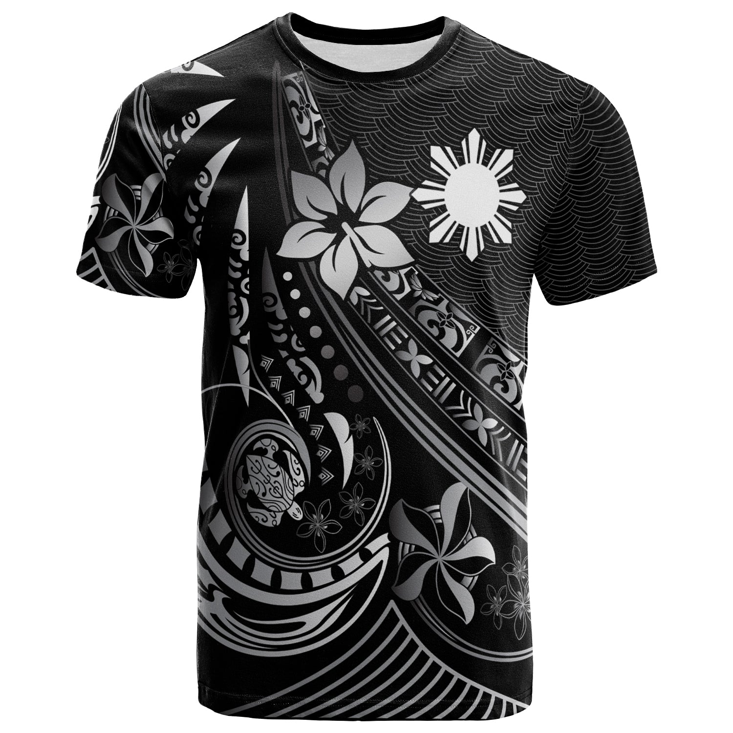 Philippines Polynesian T Shirt The Flow Of Ocean White - Polynesian Pride