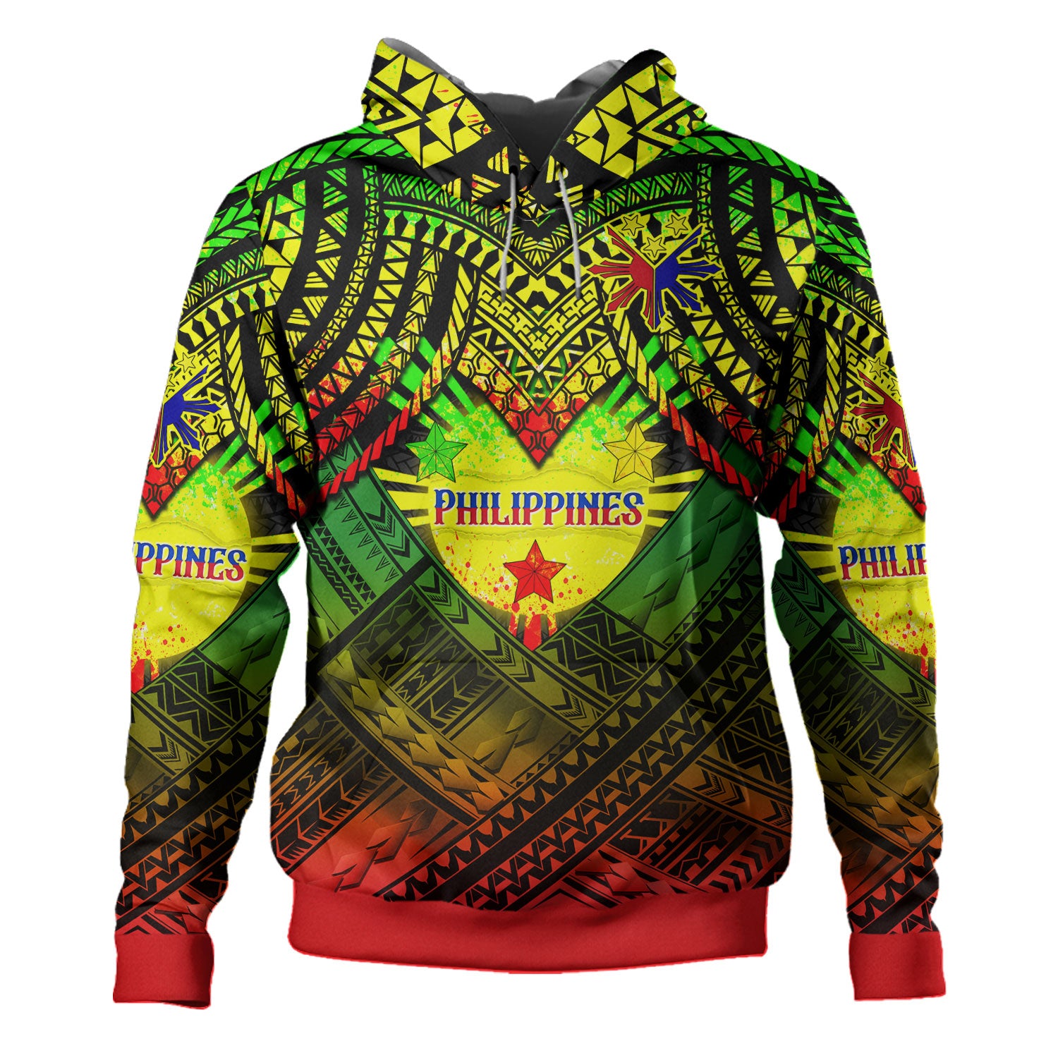 Philippines Polynesian Hoodie Custom Hope Begins In Your Home Reggae Style Pullover Hoodie Reggae - Polynesian Pride