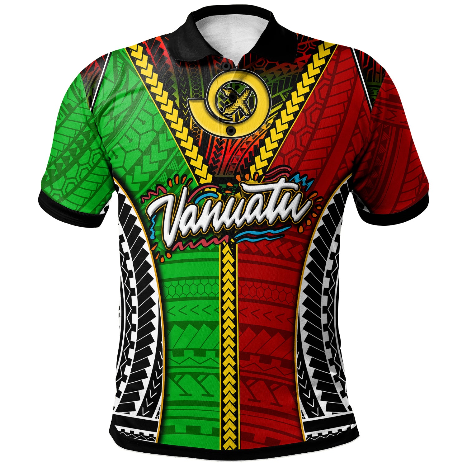 Vanuatu Polo Shirt Custom Vanuatu Independence Anniversary With Polynesian Patterns Polo Shirt LT10 Green - Polynesian Pride