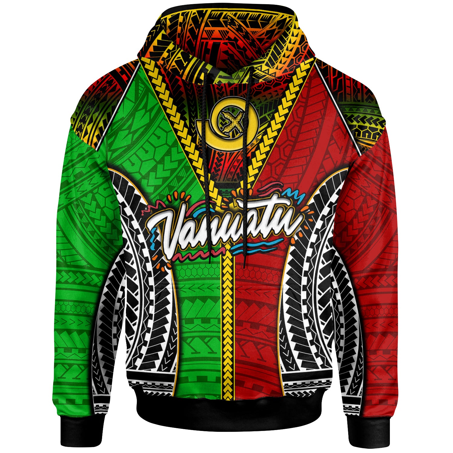 Vanuatu Hoodie Custom Vanuatu Independence Anniversary With Polynesian Patterns Hoodie LT10 Green - Polynesian Pride