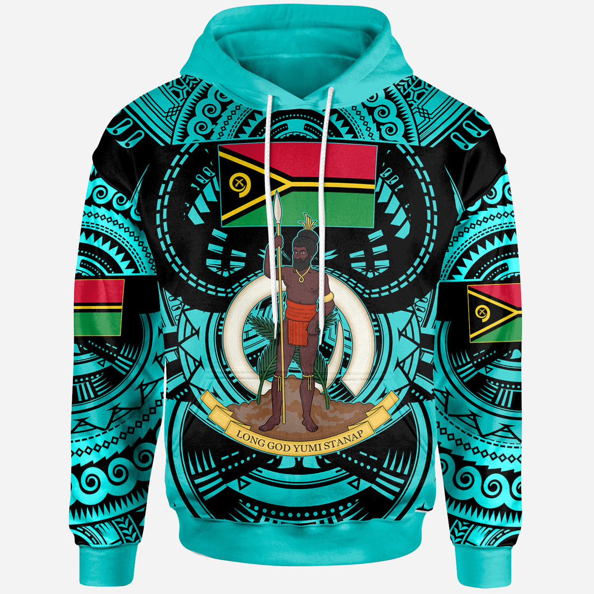 Vanuatu Hoodie Vanuatu Polynesian Culture Pride Turquoise Hoodie LT10 Turquoise - Polynesian Pride