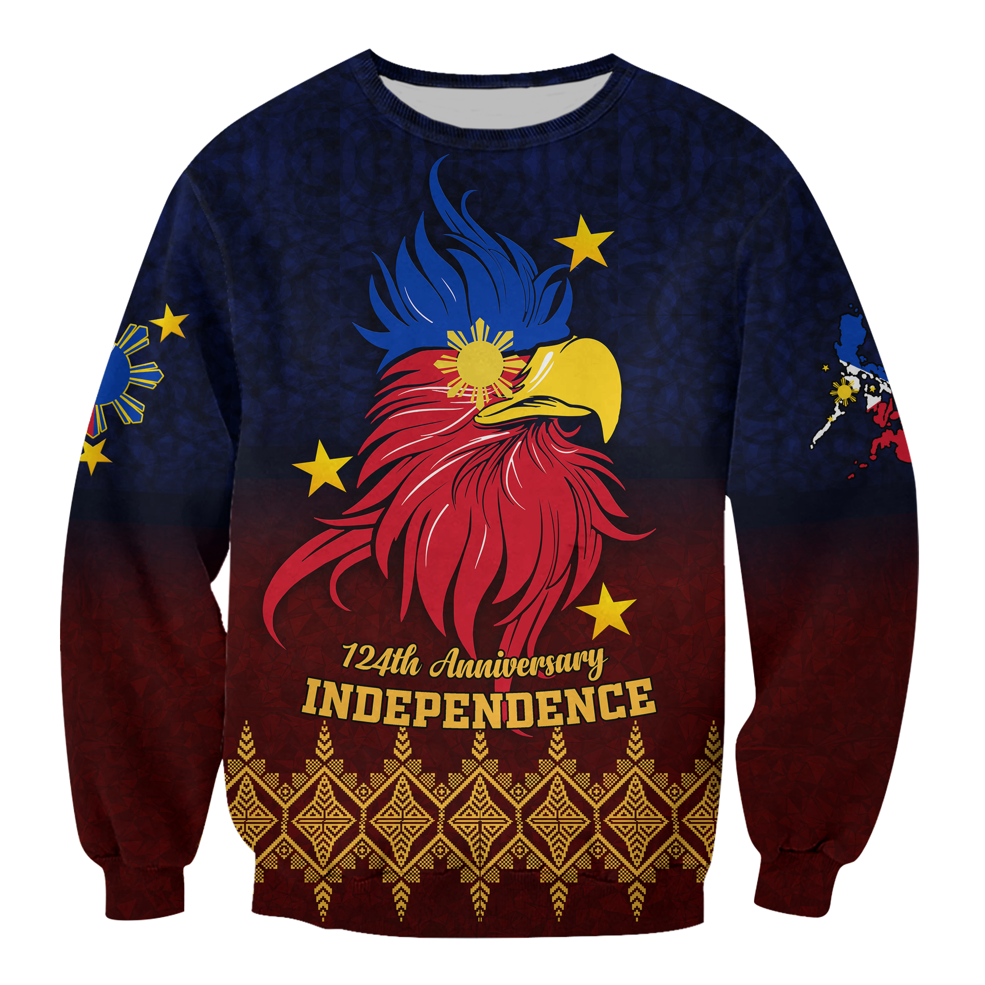 The Philippines Independence Anniversary 124th Years Sweatshirt - LT12 Unisex Blue - Polynesian Pride