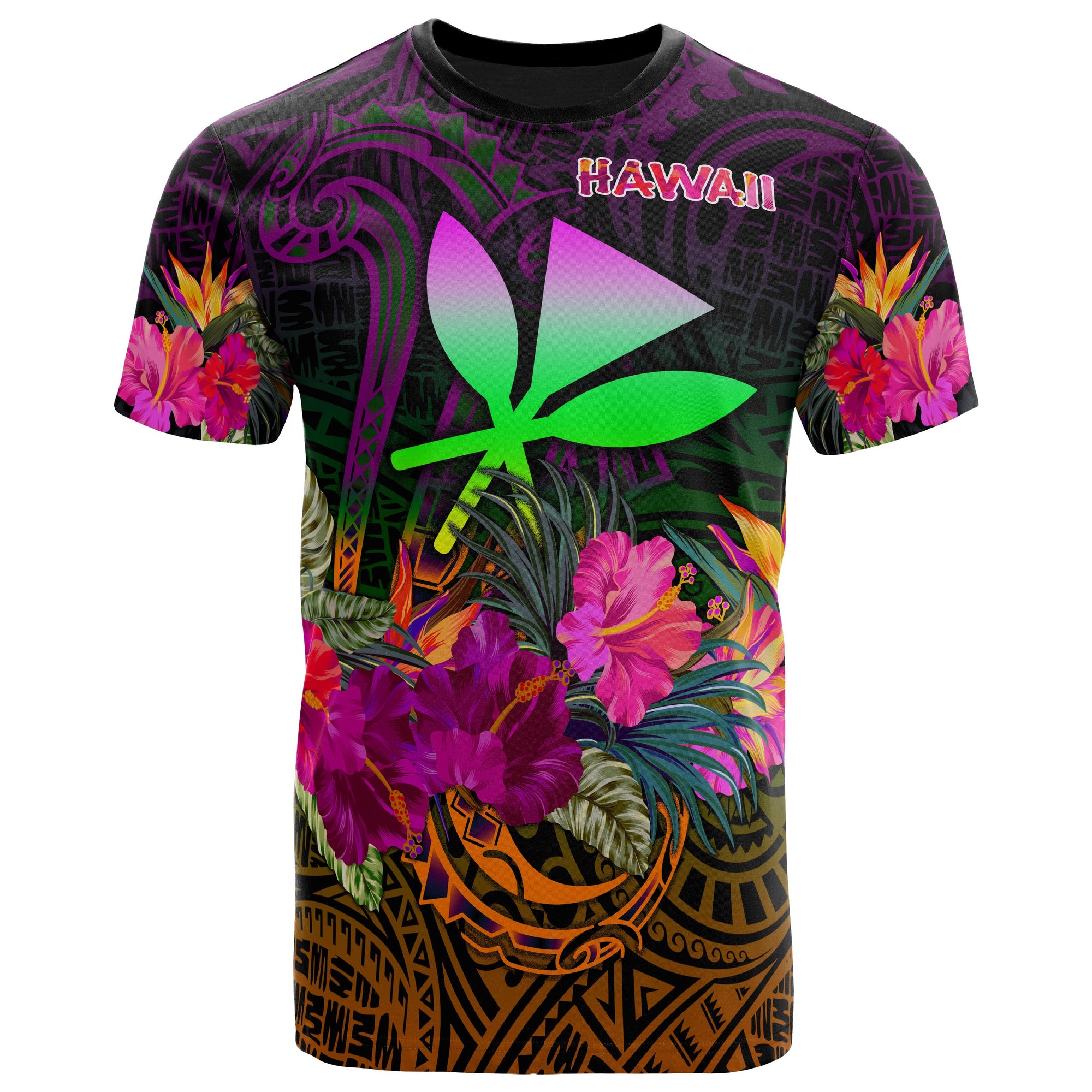 Polynesian Hawaii Kanaka Maoli T Shirt Summer Hibiscus Unisex Art - Polynesian Pride