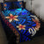 Wallis and Futuna Custom Personalised Quilt Bed Set - Vintage Tribal Mountain Blue - Polynesian Pride