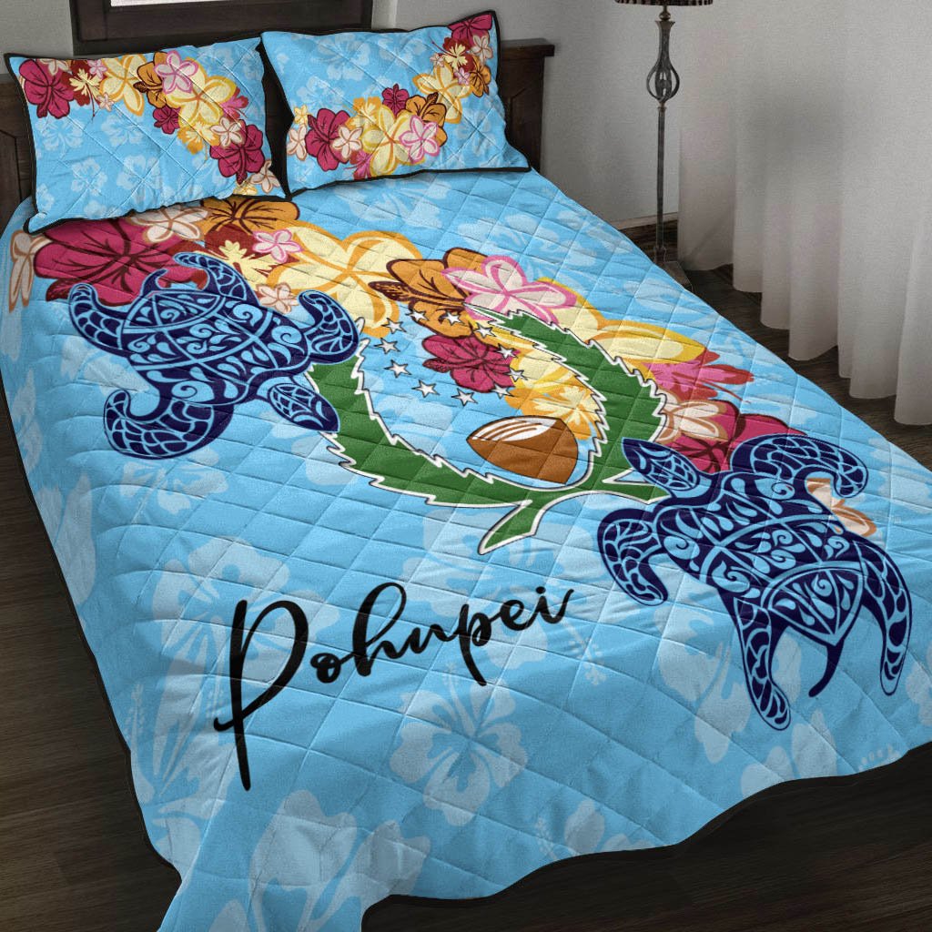 Pohnpei Quilt Bed Set - Tropical Style Blue - Polynesian Pride