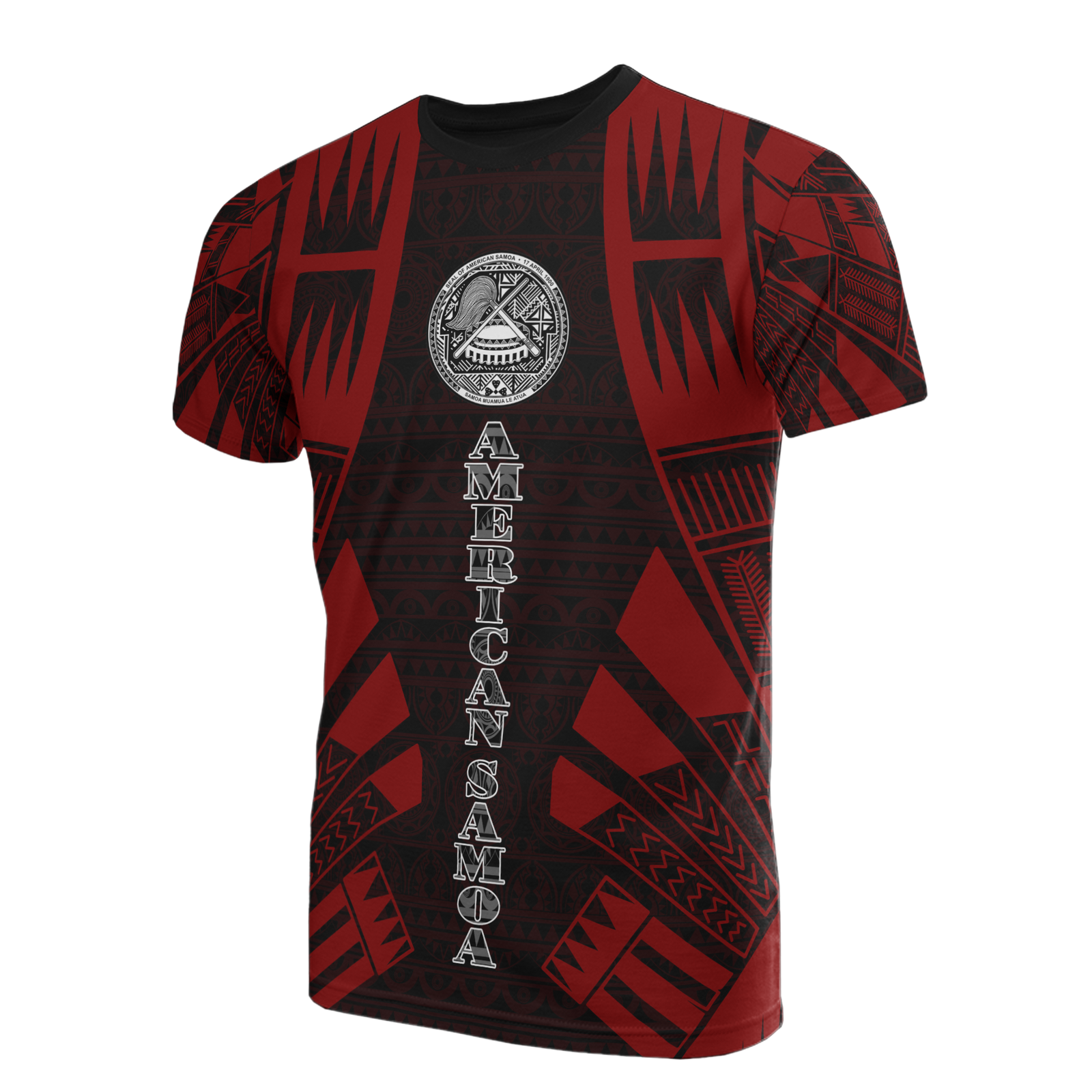 American Samoa T Shirt American Samoan Seal Polynesian Tattoo Red Style Unisex Red - Polynesian Pride
