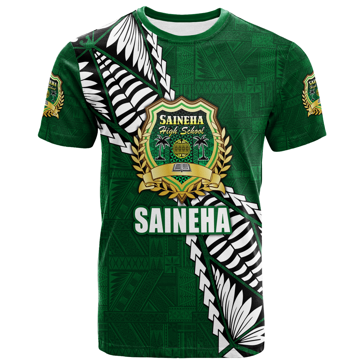 Tonga Saineha High School Tongan Patterns T Shirt LT12 Unisex Green - Polynesian Pride