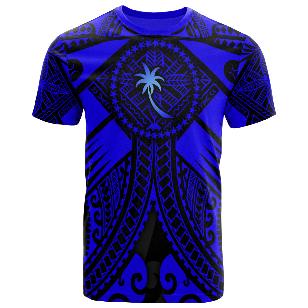 Chuuk T Shirt Blue Seal with Polynesian Tattoo Unisex Blue - Polynesian Pride