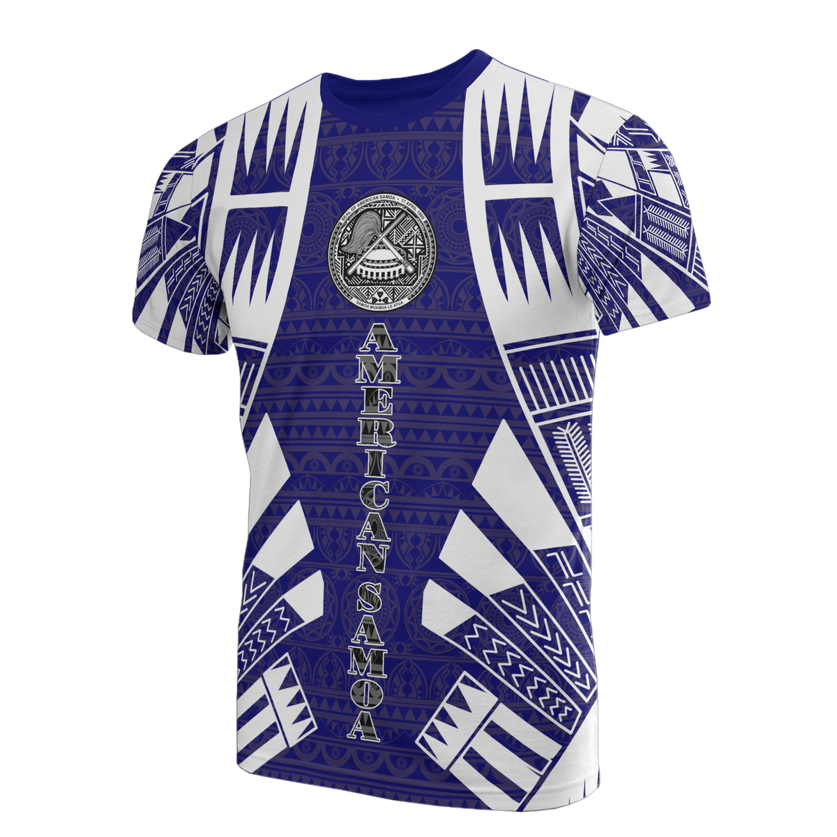 American Samoa T Shirt American Samoan Seal Polynesian Tattoo Dark Blue Style Unisex Blue - Polynesian Pride