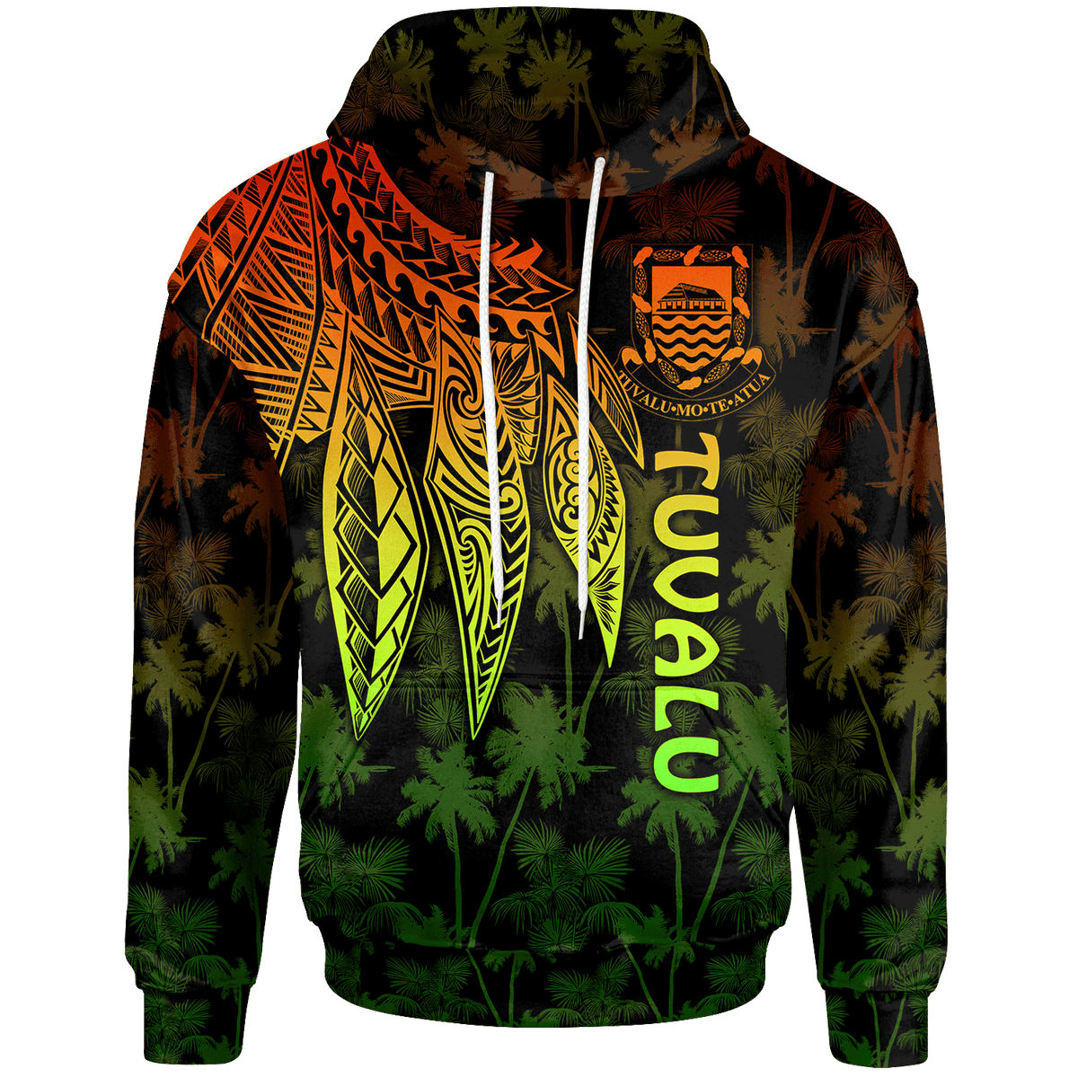 Tuvalu Hoodie Polynesian Wings (Reggae) Unisex Reggae - Polynesian Pride