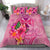 Wallis And Futuna Polynesian Bedding Set - Floral With Seal Pink Pink - Polynesian Pride