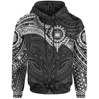 Samoa Polynesian Hoodie White Heart Shield Unisex WHITE - Polynesian Pride