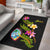 Guam Polynesian Area Rug - Plumeria Tribal Black - Polynesian Pride