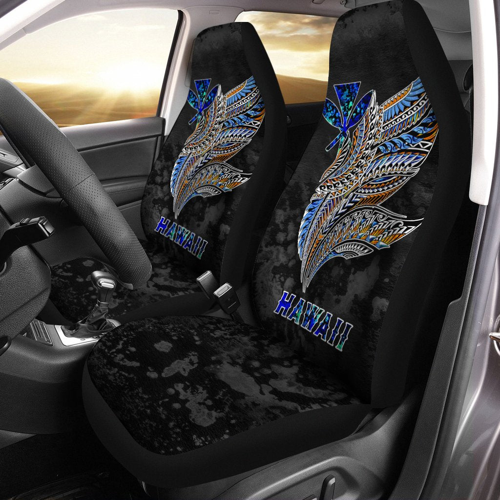 Polynesian Hawaii Car Seat Covers - Polynesian Wings Universal Fit Black - Polynesian Pride