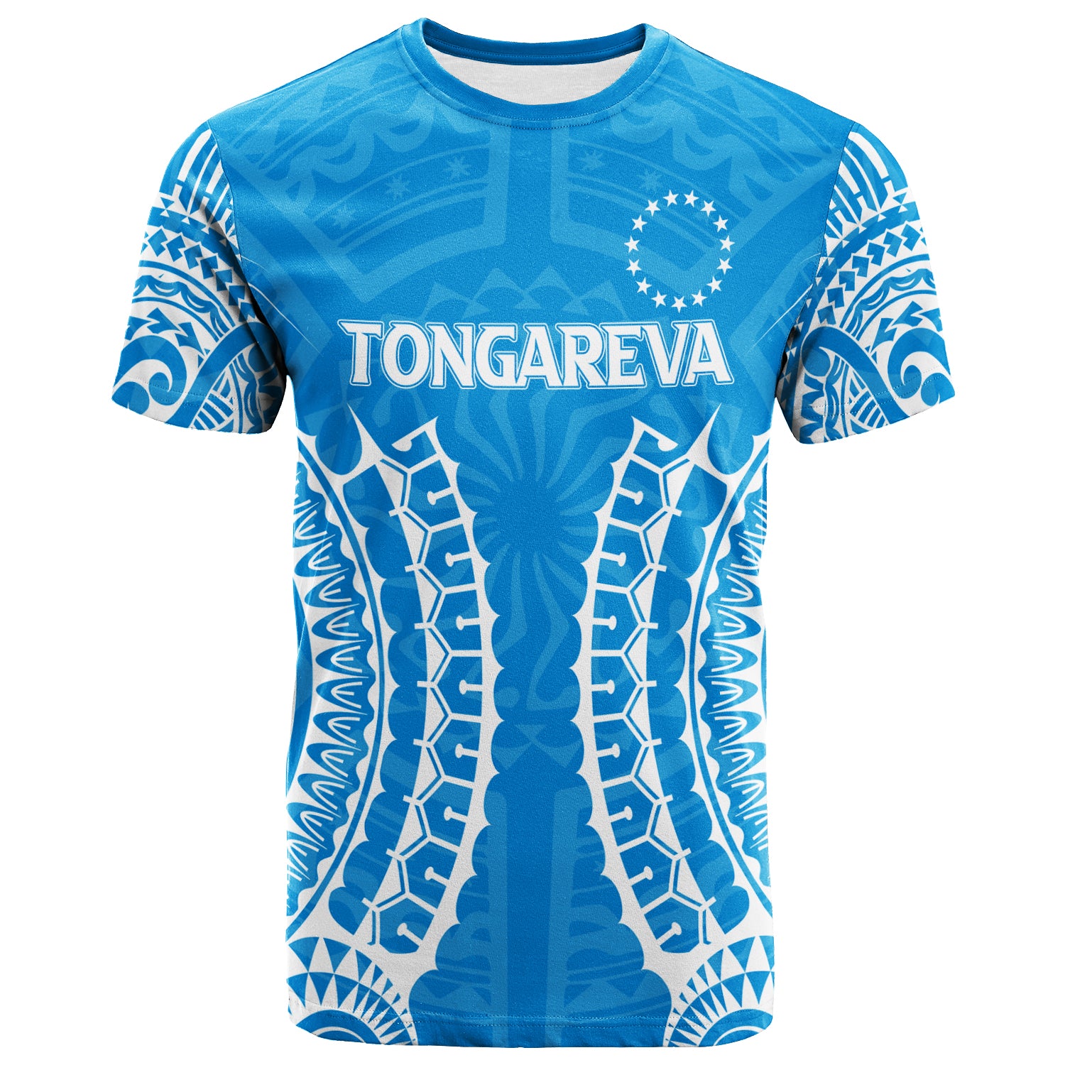 Cook Islands Tongareva T Shirt Tribal Pattern LT12 Unisex Blue - Polynesian Pride
