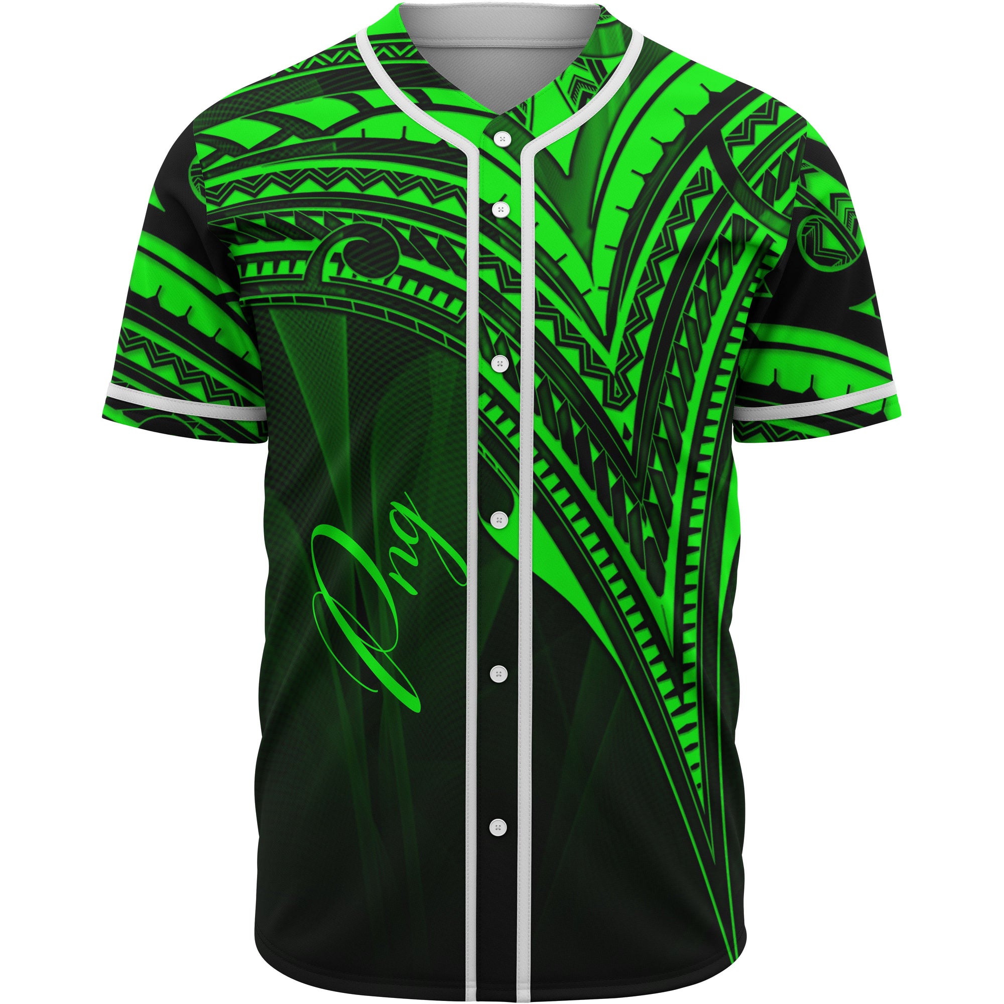 Papua New Guinea Baseball Shirt - Green Color Cross Style Unisex Black - Polynesian Pride