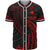 Papua New Guinea Polynesian Baseball Shirt - Red Tribal Wave Unisex Red - Polynesian Pride