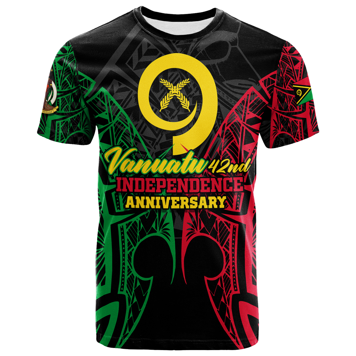 Custom Vanuatu 42nd Independence Anniversary Pride T Shirt LT12 Unisex Black - Polynesian Pride