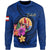 Tahiti Polynesian Sweater - Floral With Seal Blue Unisex Blue - Polynesian Pride