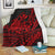 Hawaii Turtle With Hibiscus Tribal Red Blanket - LT12 White - Polynesian Pride