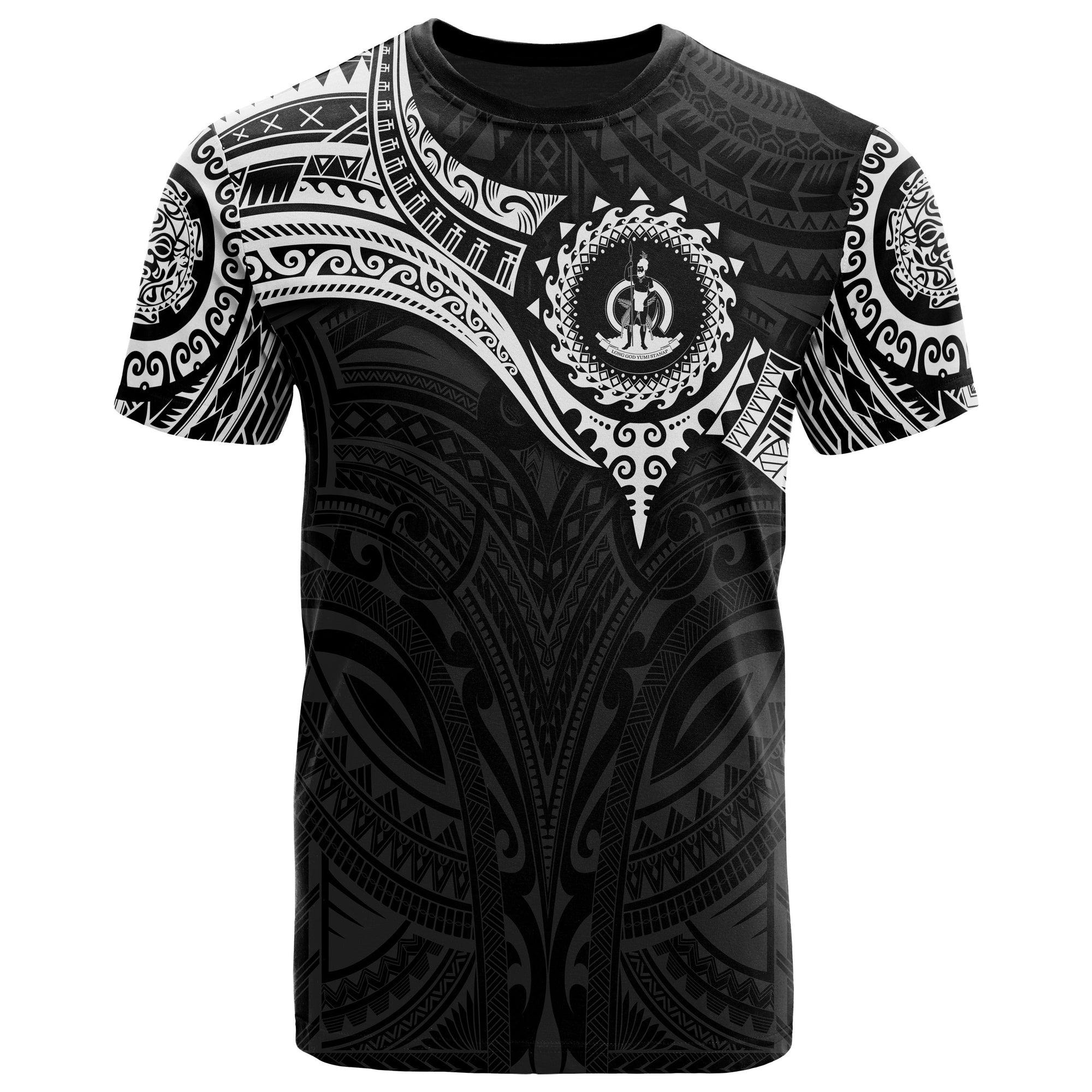 Vanuatu Polynesian T Shirt Full Color Heart Shield Unisex RED - Polynesian Pride