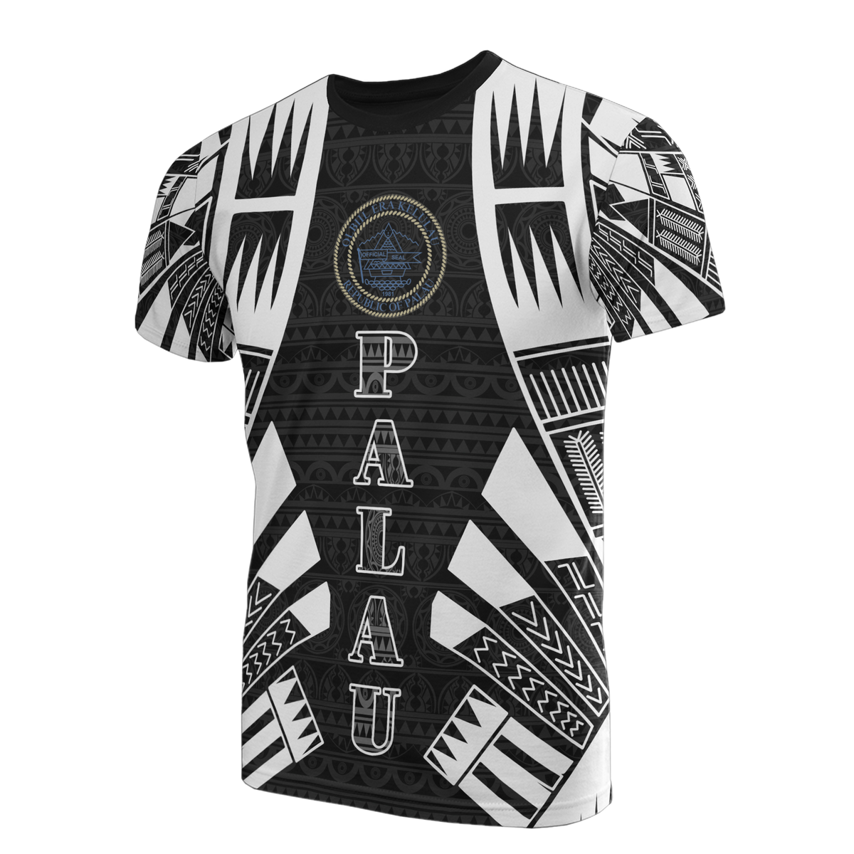 Palau T Shirt Palau Seeal Polynesian Tattoo Style Unisex Black - Polynesian Pride