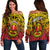 (Custom Personalised) Marquesas Islands Off Shoulder Sweater Mata Tiki Polynesian Pattern LT13 Yellow - Polynesian Pride