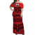 Marquesas Islands Off Shoulder Long Dress - Marquesas Tattoo Version 02 LT13 Long Dress Red - Polynesian Pride
