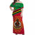 Vanuatu Off Shoulder Long Dress Pattern Sand Drawing LT13 Long Dress Red - Polynesian Pride