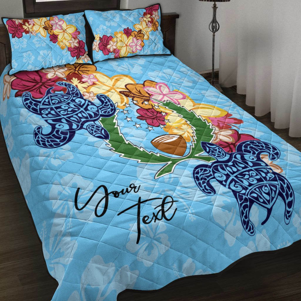 Pohnpei Custom Personalised Quilt Bed Set - Tropical Style Blue - Polynesian Pride