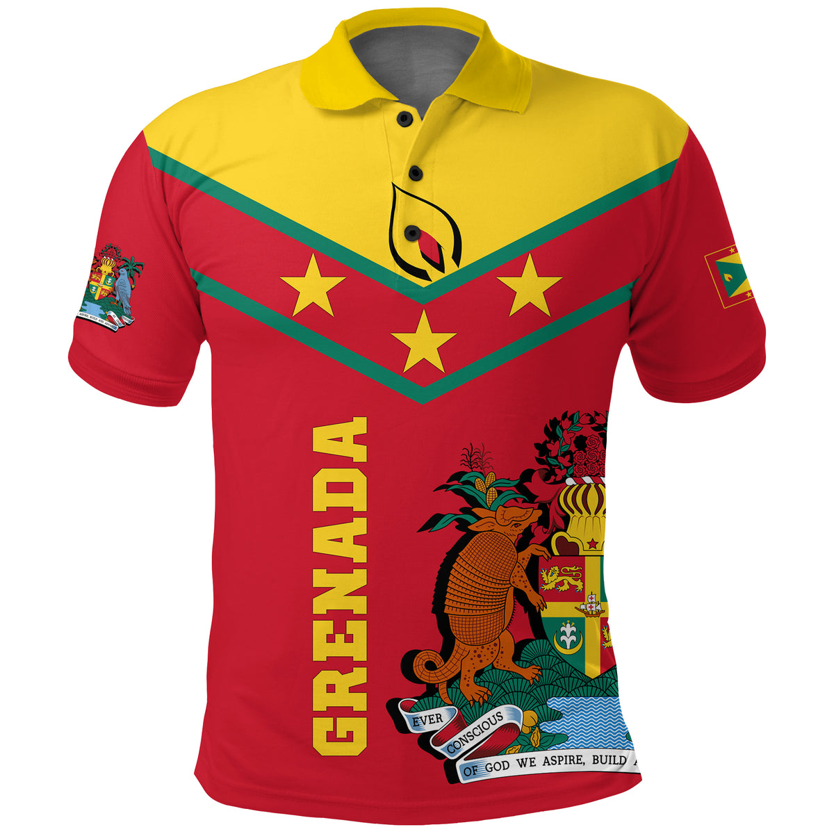 Grenada Polo Shirt Proud Grenadian LT12 Unisex Red - Polynesian Pride