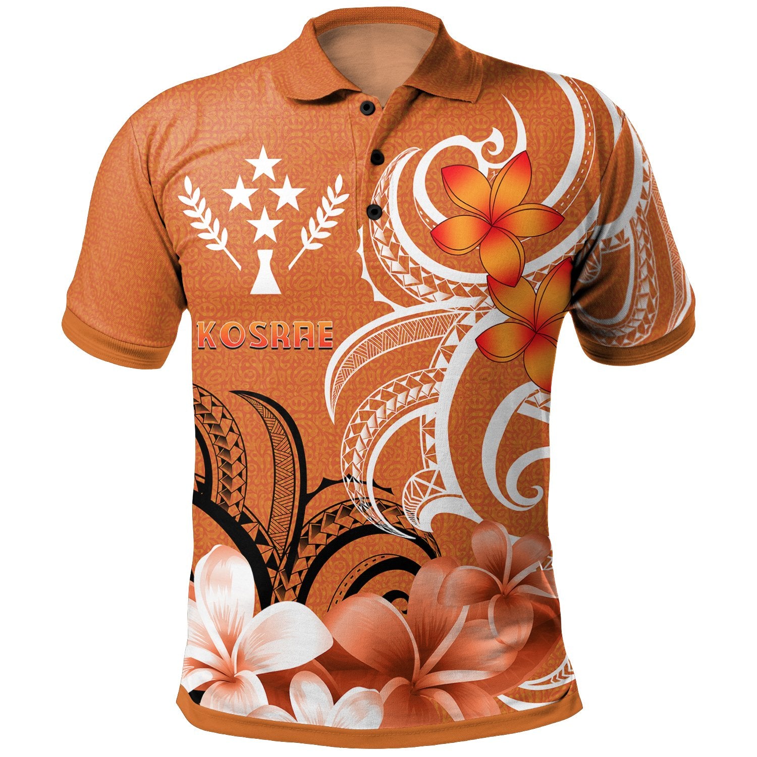 Kosrae Polo Shirt Kosrae Spirit Unisex Orange - Polynesian Pride