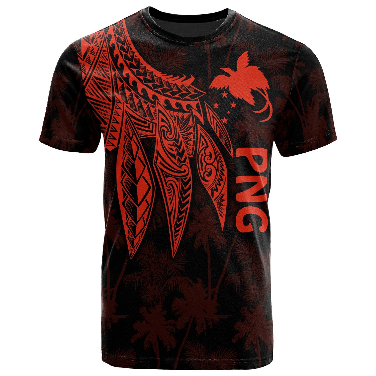 Papua New Guinea T Shirt Polynesian Wings (Red) Unisex Red - Polynesian Pride