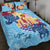 French Polynesia Custom Personalised Quilt Bed Set - Tropical Style Blue - Polynesian Pride
