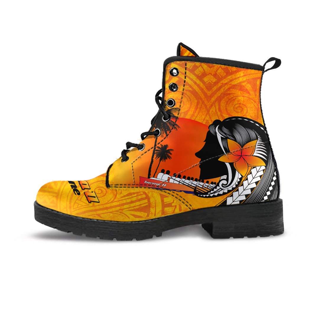 American Samoa Leather Boots - Taema II Leone Yellow - Polynesian Pride