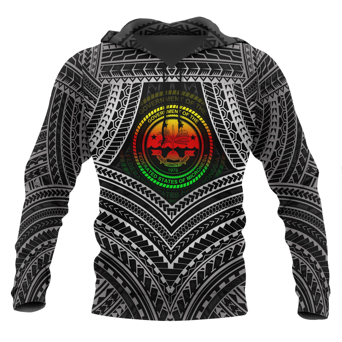 Federated States of Micronesia Hoodie FSM Seal Reggae Color Unisex Reggae - Polynesian Pride