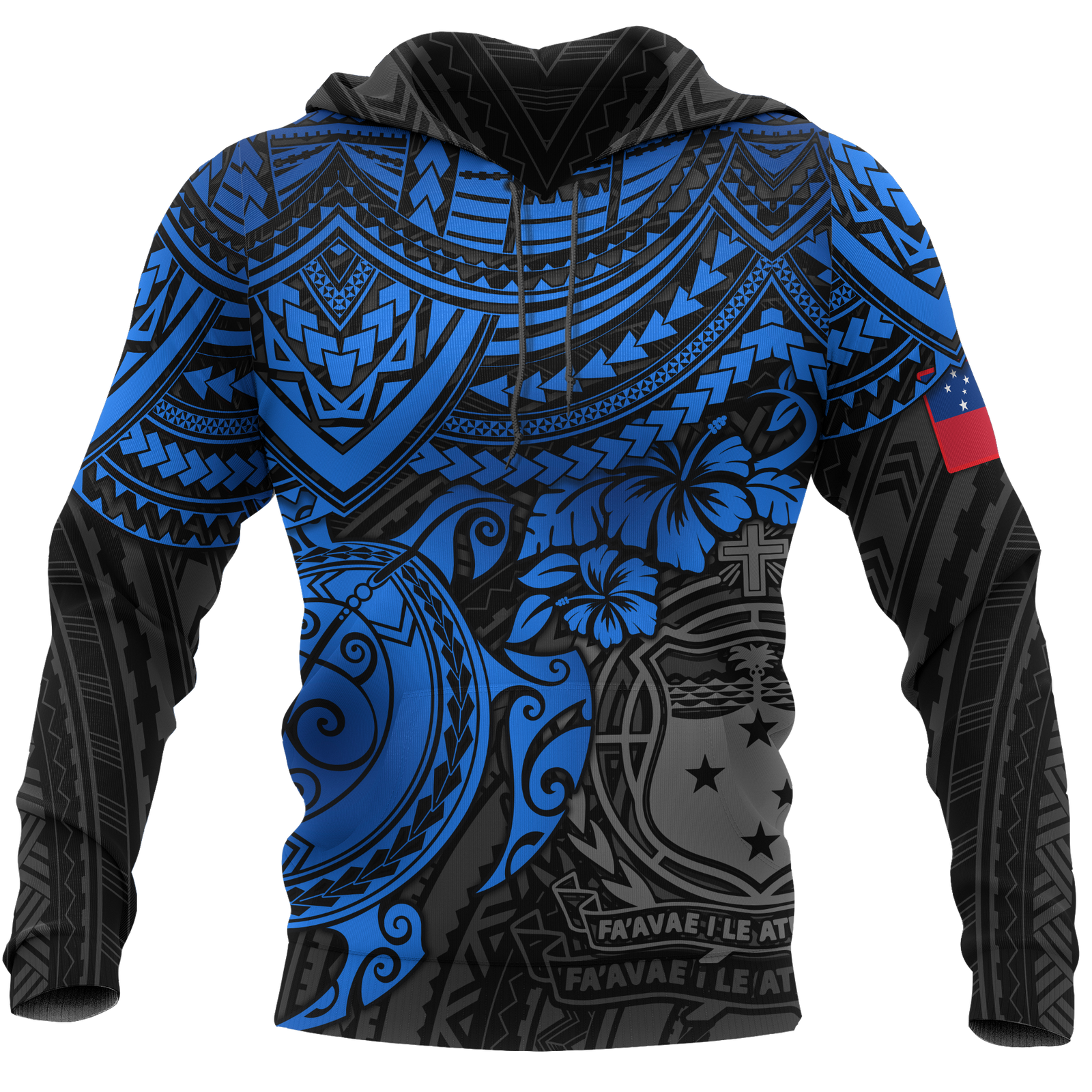 Samoa Polynesian Hoodie Blue Turtle Unisex BLUE - Polynesian Pride