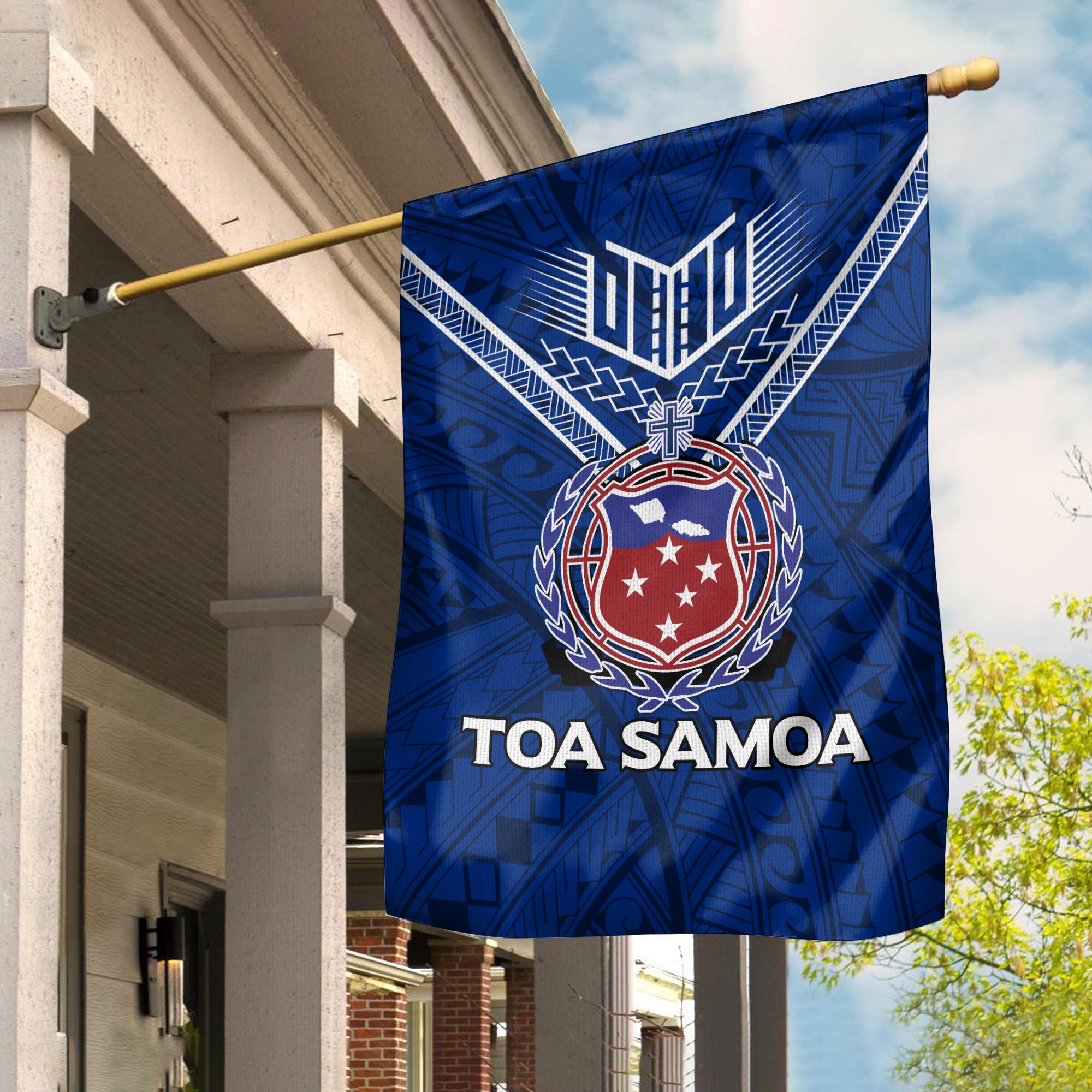 Toa Samoa Rugby Garden Flag - Samoan Warrior Pride - LT12 - Polynesian Pride