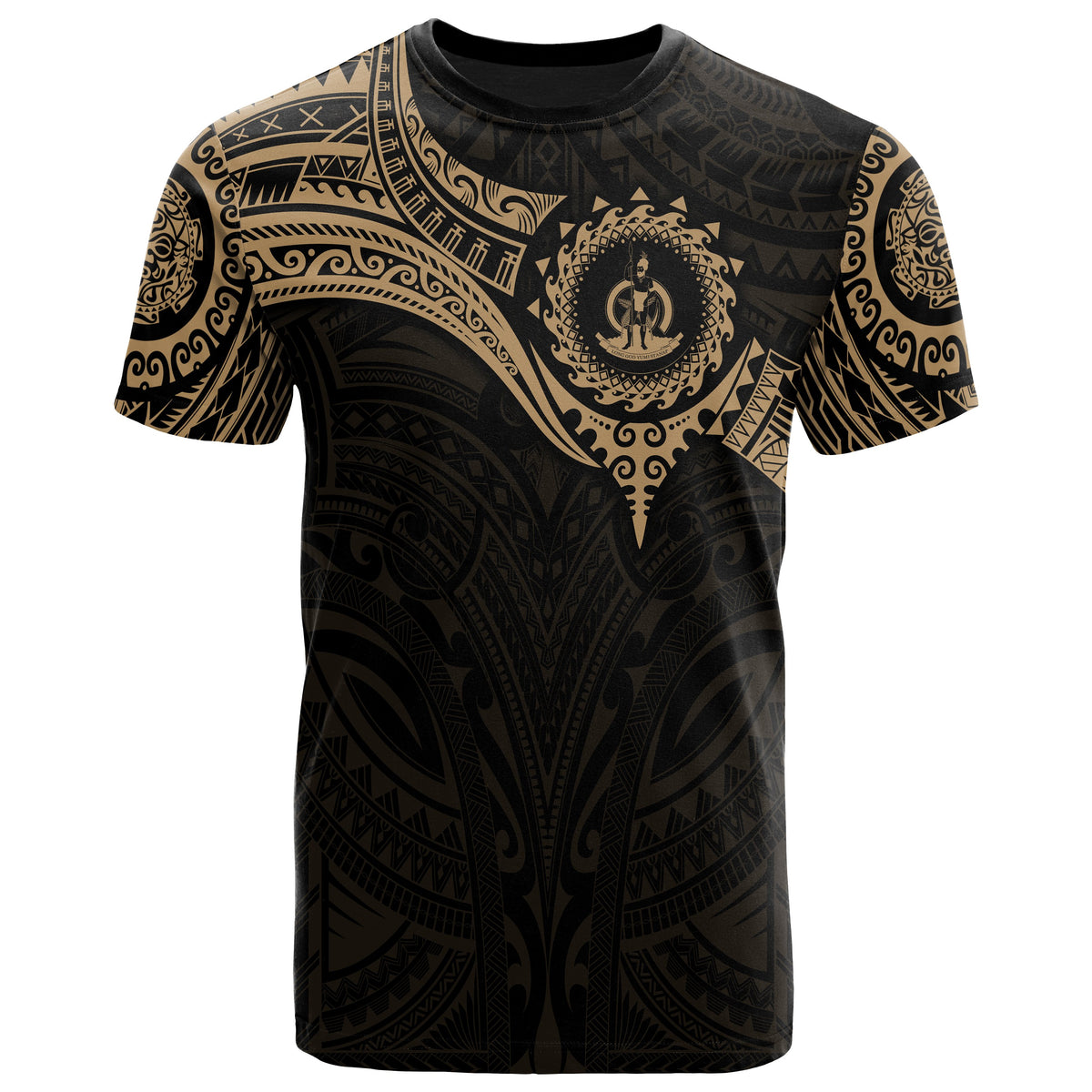 Vanuatu Polynesian T Shirt Full Color Heart Shield - Polynesian Pride