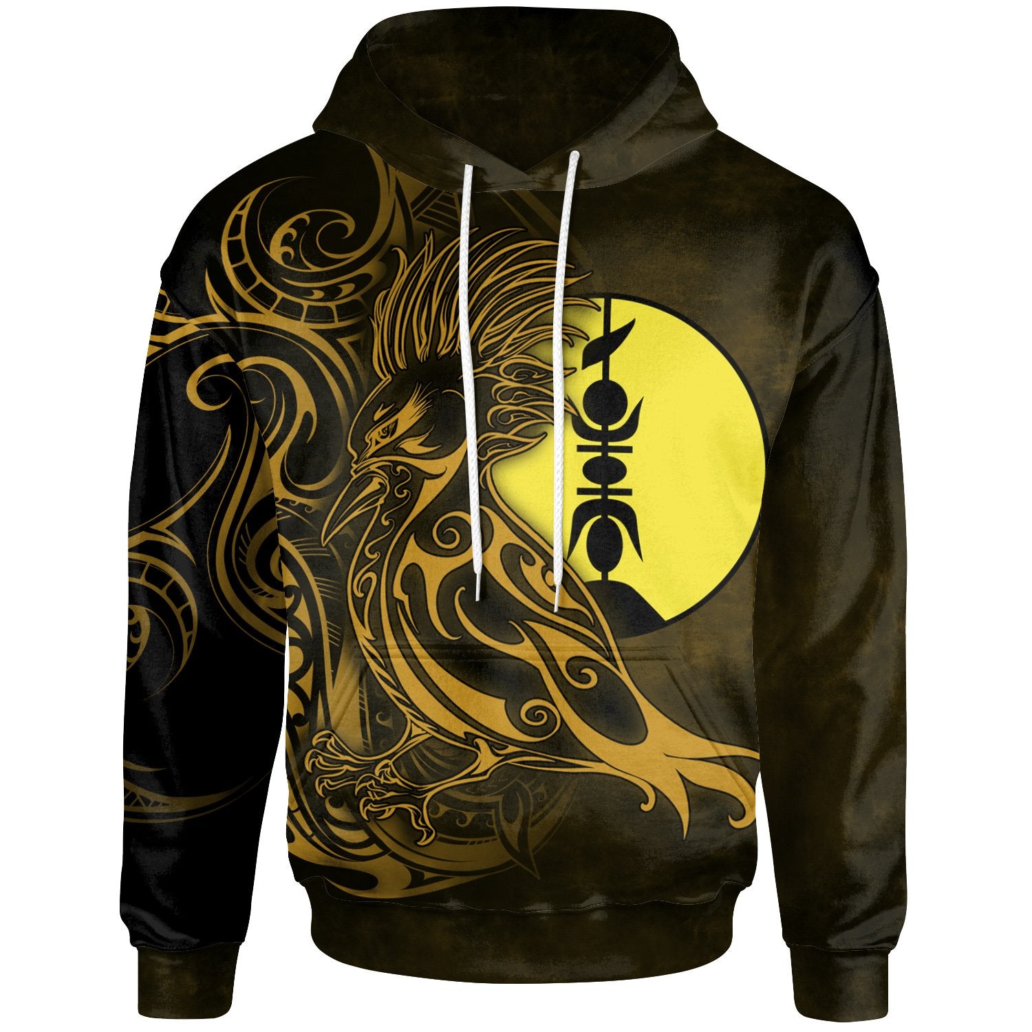 New Caledonia Hoodie Gold Kagund Flche Fatire Unisex GOLD - Polynesian Pride
