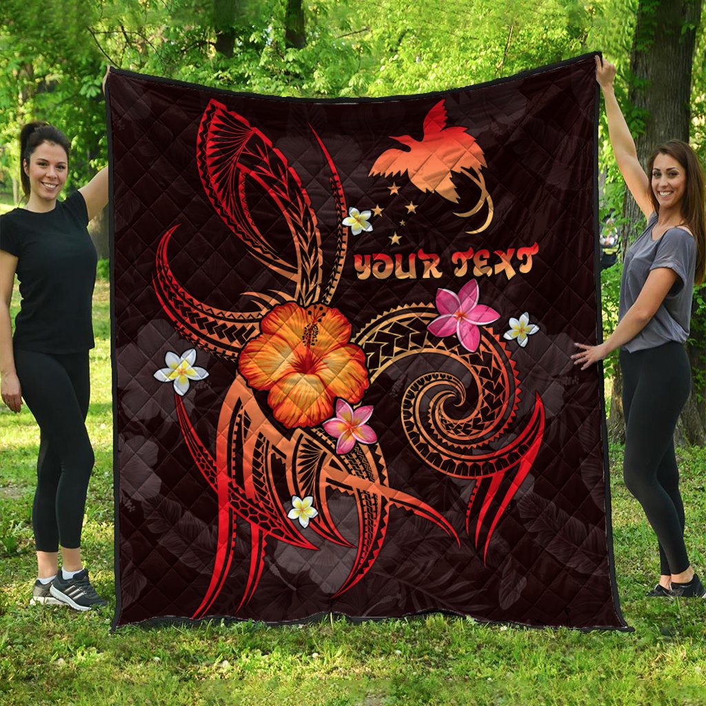Papua New Guinea Polynesian Personalised Premium Quilt - Legend of Papua New Guinea (Red) - Polynesian Pride