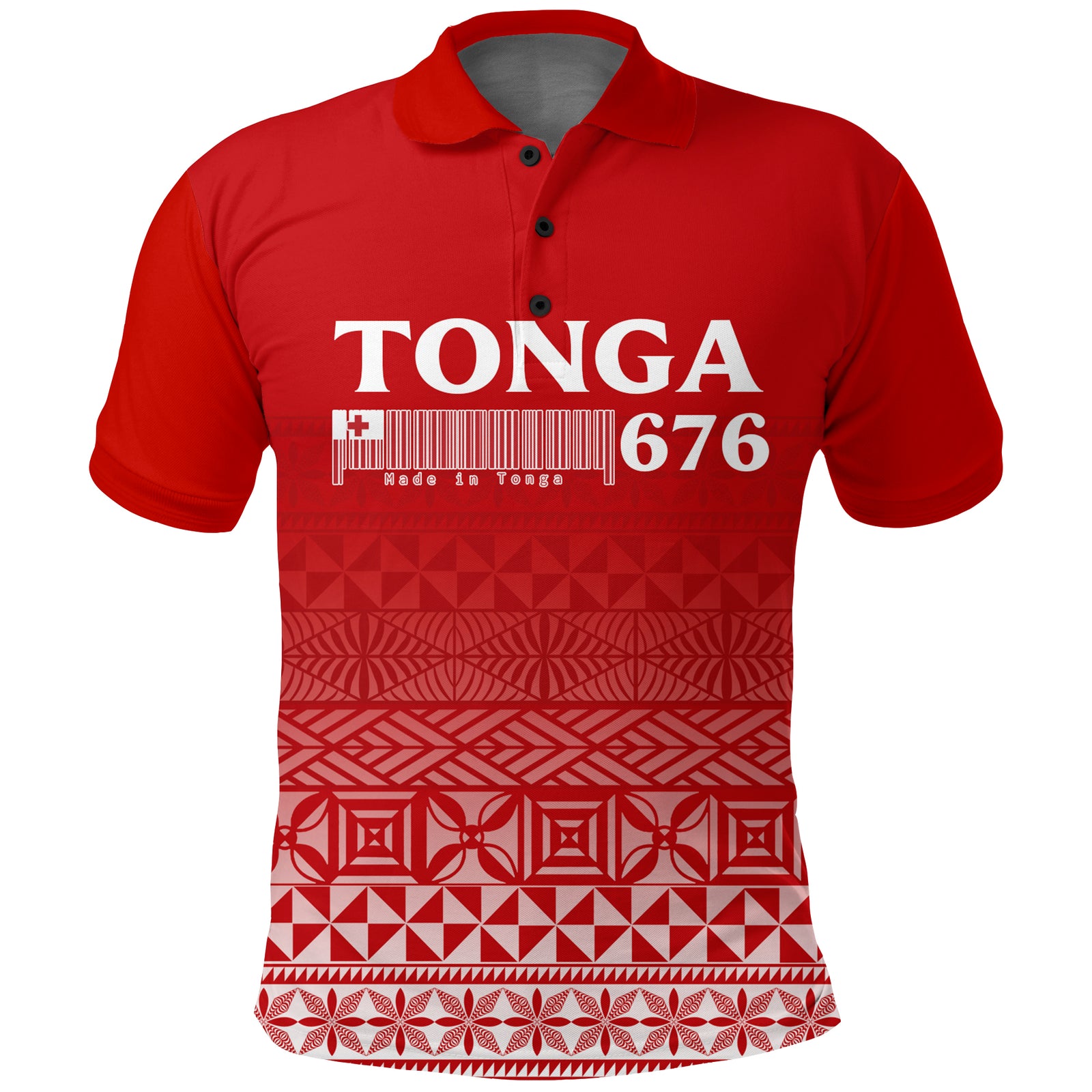 Tonga 676 Polo Shirt Tongan Pattern LT12 Unisex Red - Polynesian Pride