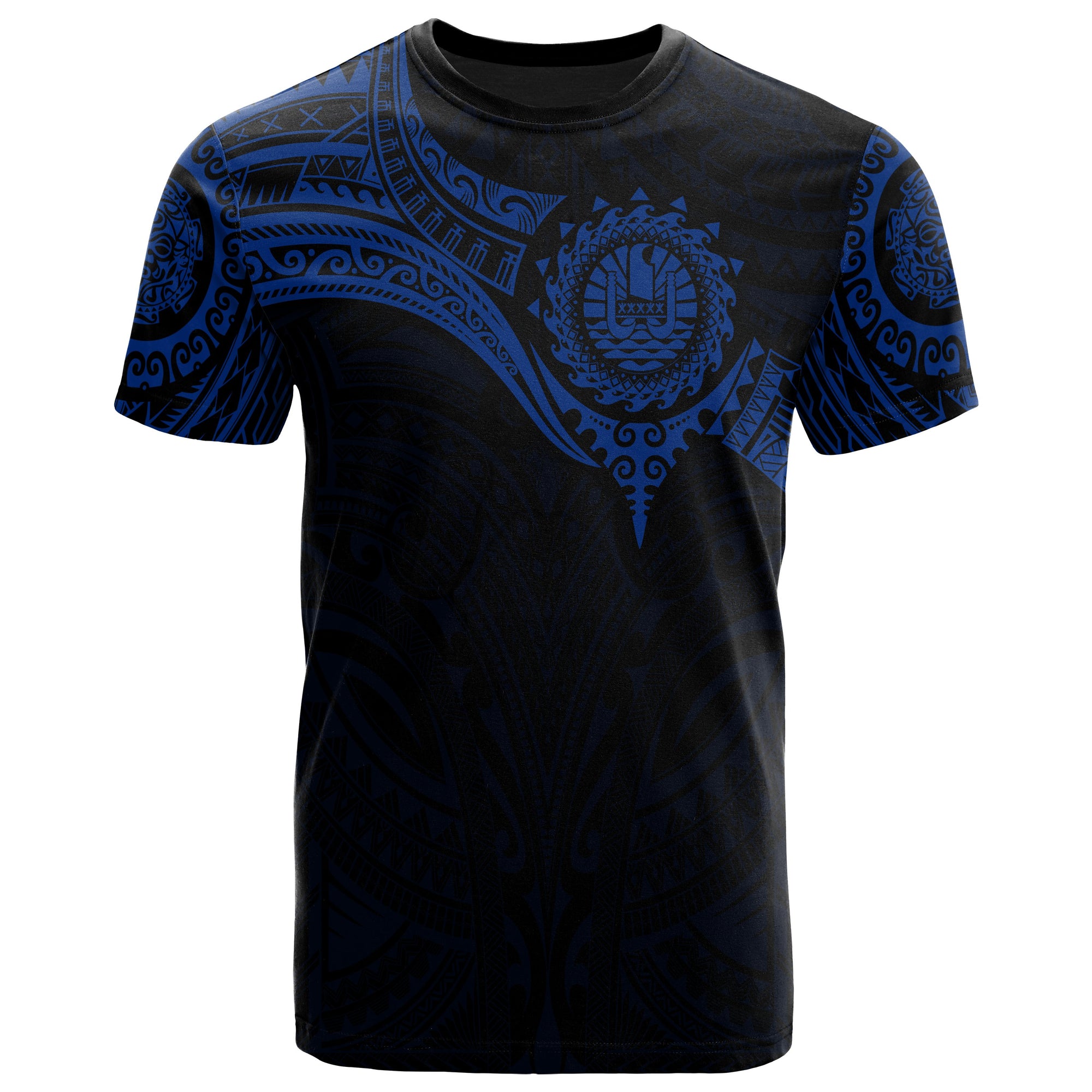 Tahiti Polynesian T Shirt Full Color Heart Shield Unisex WHITE - Polynesian Pride